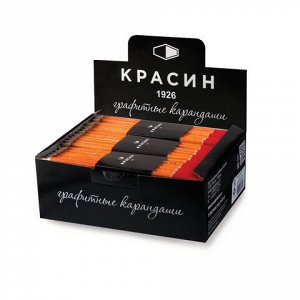 Карандаш чернографитный КРАСИН, 1 шт., &quot;РедТоп&quot;, 3В, корпус тонированный, заточенный, 01GW3B4201H