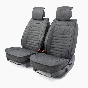 Каркасные накидки на передние сиденья CarPerformance, 2 шт. материал гобелен, закрытые торцы сидений и спинки, закрытая спинка с двумя карманами, поролон 12 мм., , тёмн.серый