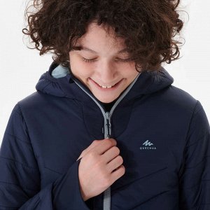 DECATHLON ПУХОВИК ДЛЯ ПОХОДОВ ДЛЯ ДЕТЕЙ 7–15 ЛЕТ ГИБРИДНЫЙ ТЕМНО-СИНИЙ QUECHUA