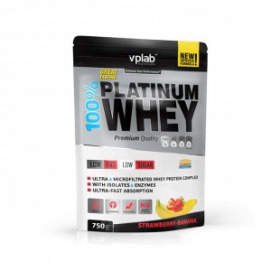 Протеин 100% Платинум Вей / 750г / клубника-банан VPLAB
