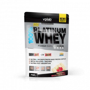 Протеин 100% Платинум Вей / 750г / Малина-белый шоколад VPLAB