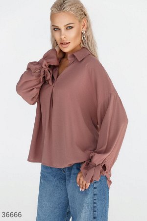 Хлопковая oversize-рубашка бежевого цвета