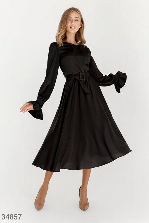 Черное шелковое платье Gepur