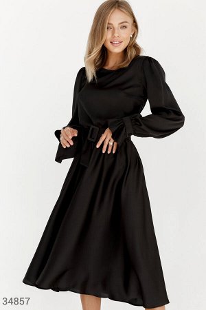 Черное шелковое платье Gepur