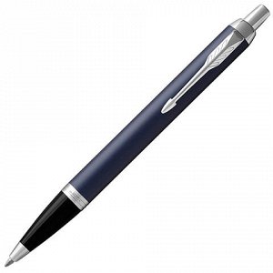 Ручка шариковая PARKER "IM Core Matte Blue CT", корпус темно-синий лак, хромированные детали, синяя, 1931668