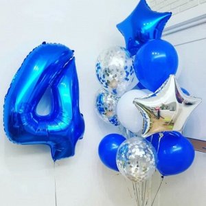 Набор воздушных шаров с цифрой "4"