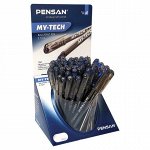 Ручка шариковая масляная PENSAN &quot;My-Tech&quot;, СИНЯЯ, ДИСПЛЕЙ, игольчатый узел 0,7 мм, линия письма 0,35 мм, 2240/S60