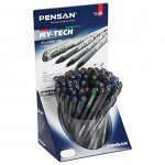 Ручка шариковая масляная PENSAN &quot;My-Tech Colored&quot;, палитра классических цветов АССОРТИ, игольчатый узел 0,7 мм, линия 0,35 мм, дисплей, 2240, 2240/S60-4