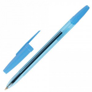 Ручка шариковая масляная STAFF "Basic BP-962", СИНЯЯ, корпус тонированный синий, узел 1 мм, линия письма 0,7 мм