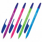5 шт. ручка шариковая BRAUBERG &quot;X-333&quot; NEON SOLID, СИНЯЯ, корпус ассорти, узел 0,7 мм, линия письма 0,35 мм, 142831