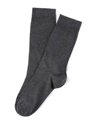 Всесезонные гладкие плотные однотонные носки из хлопка, т.серый меланж