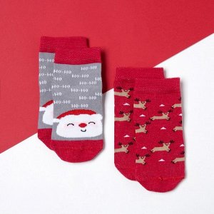 Набор новогодних носков Крошка Я «Санта», 2 пары.