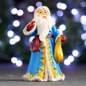 Фигура "Дед Мороз в синей шубе" 7,5х6х12см