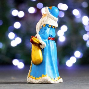 Фигура "Дед Мороз в синей шубе" 7,5х6х12см