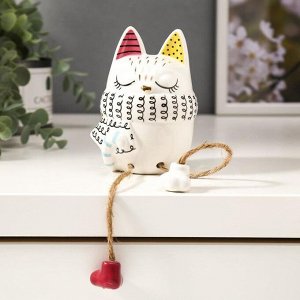 Сувенир Сувенир керамика "Котёнок в шарфике" цветные пятнышки 11,2х7,6х8,3 см 4847484
