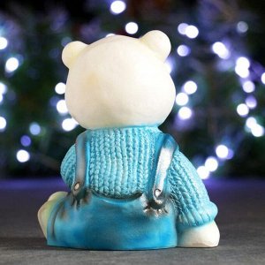 Фигура "Медвежонок в голубом свитере" 10х11х14см