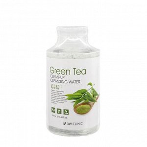 «3W Clinic» Green Tea Clean-Up Cleansing Water Очищающая вода с экстрактом зеленого чая, 500 мл
