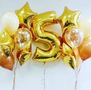 Набор воздушных шаров с цифрой "5"