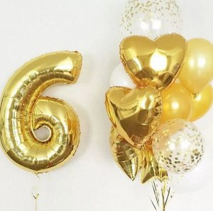Набор воздушных шаров с цифрой "6"