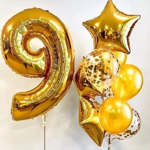 Набор воздушных шаров с цифрой "9"