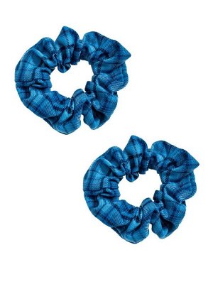 Резинка для волос Verona Solid, клетчатая синяя, 2 шт