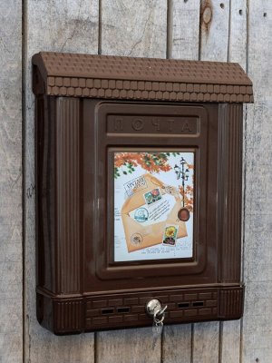 Ящик почтовый Альтернатива декор, с замком, коричневый
