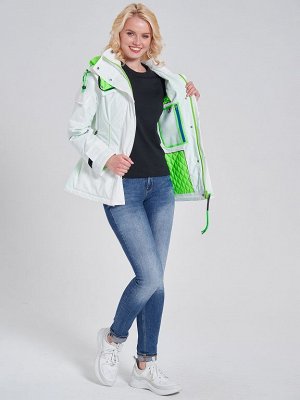 Куртка белый/ярко-зеленый S-L