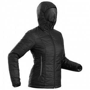 Куртка для треккинга в горах с капюшоном женский TREK 100 черная FORCLAZ