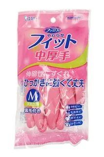 JP/ Family Soft Fit Natural Rubber Glove Medium Type L Size Перчатки резиновые размер L, Pink (1пара)