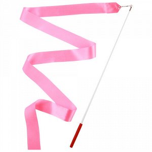 Лента гимнастическая 2 м. с палочкой , цв. розовый
