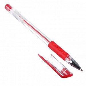 ClipStudio Ручка гелевая красная, с резиновым держателем, 14,9 см, наконечник 0,5мм
