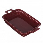 MILLIMI Форма для запекания и сервировки прямоугольная с ручками, керамика, 31х19х6см, бордо