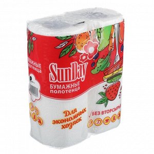 Бумажные полотенца SunDay 2сл 2шт/уп (30)