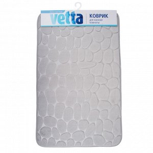 VETTA Коврик для ванной, флис, 50x80см,"Камешки", 3 цвета