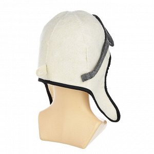 Шапка банная "Летчик" 30%шерсть, 70%полиэфир, GC Design