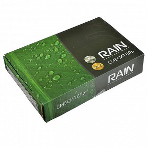 RAIN Смеситель для кухни Янтарь, однорычажный низкий излив, карт. 40мм, гайка, латунь, хром