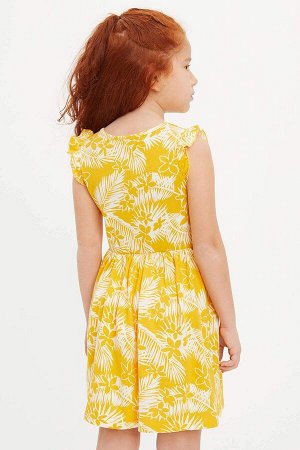 Платье желтое в цветочек