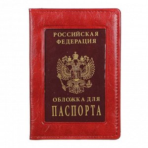 ЮL Обложка для паспорта с окном, ПВХ, 10х14см, 2-3 цвета