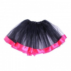 Карнавальная юбка, трехслойная, цвет чёрно-розовый