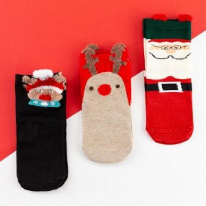 Набор новогодних носков  KAFTAN "Merry Holidays", р-р 16 см, 3 пары