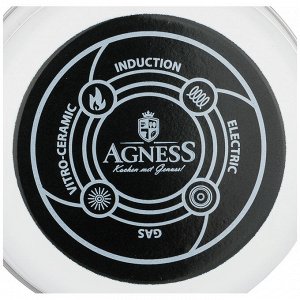 Ковш agness эмалированный с пластик.ручкой, серия гуси 1,5л диа.16см