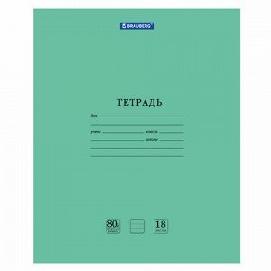 Тетрадь BRAUBERG "EXTRA" 18 л., линия, плотная бумага 80 г/м2, обложка картон