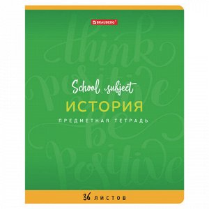 Тетрадь предметная ПАЛИТРА ЗНАНИЙ 36 листов, обложка мелованная бумага, ИСТОРИЯ, клетка, BRAUBERG, 403504