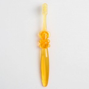 Зубная щётка детская «Слоник», от 18 мес., цвет оранжевый