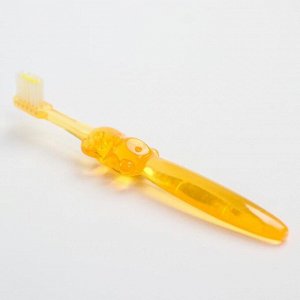 Зубная щётка детская «Слоник», от 18 мес., цвет оранжевый
