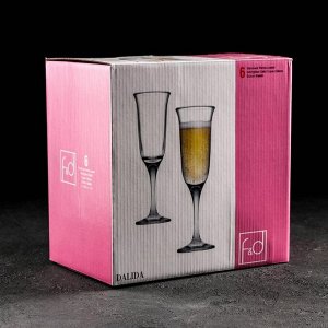 Набор бокалов для шампанского «Далида», 210 мл, 6 шт