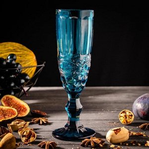 Бокал для шампанского Magistro «Ла-Манш», 160 мл, цвет синий