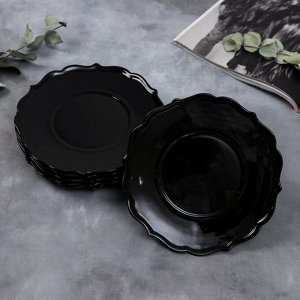 Набор тарелок «Чёрные», 20 см, 6 шт