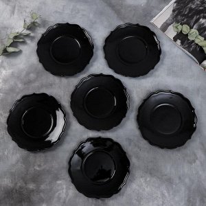Набор тарелок «Чёрные», 20 см, 6 шт