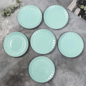 Дорого внимание Набор тарелок полигонал «Голубые», 20 см, 6 шт